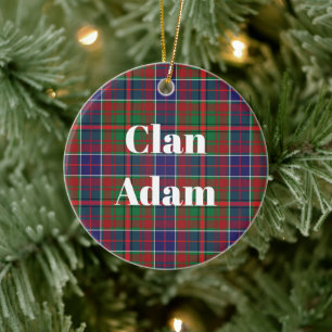 Ornamento De Cerâmica Tartan Antigo do Clã Adam