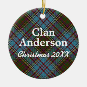 Ornamento De Cerâmica Tartan do Scottish de Anderson do clã