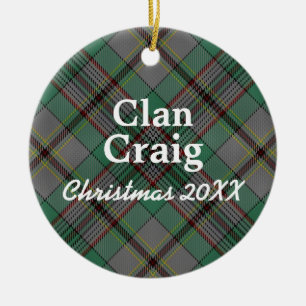Ornamento De Cerâmica Tartan do Scottish de Craig do clã