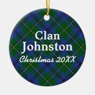 Ornamento De Cerâmica Tartan do Scottish de Johnston do clã