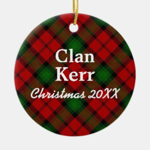 Ornamento De Cerâmica Tartan do Scottish de Kerr do clã
