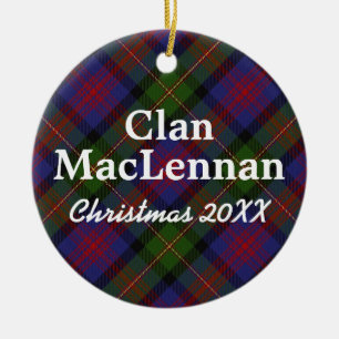 Ornamento De Cerâmica Tartan do Scottish de MacLennan do clã
