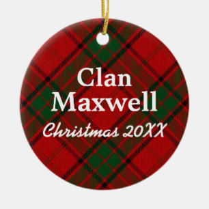 Ornamento De Cerâmica Tartan do Scottish de Maxwell do clã