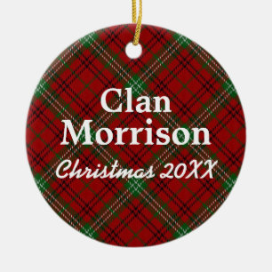 Ornamento De Cerâmica Tartan do Scottish de Morrison do clã