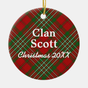 Ornamento De Cerâmica Tartan do Scottish de Scott do clã