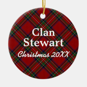Ornamento De Cerâmica Tartan do Scottish de Stewart do clã