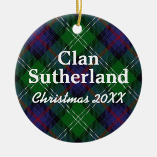 Ornamento De Cerâmica Tartan do Scottish de Sutherland do clã