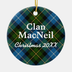 Ornamento De Cerâmica Tartan Escocês Clan MacNeil