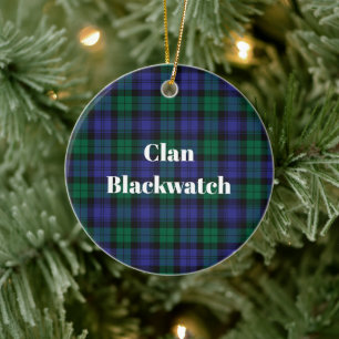 Ornamento De Cerâmica Tartan Moderno do Clã Blackwatch