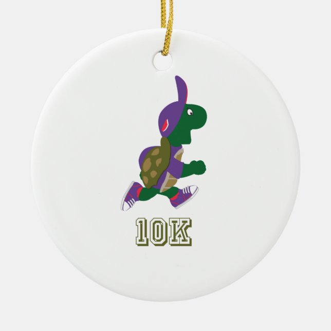 Ornamento De Cerâmica Tartaruga 10K - Roxo (Frente)