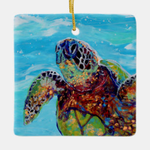Ornamento De Cerâmica Tartaruga marinha Honu 10