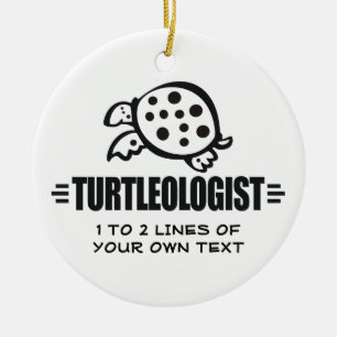 Ornamento De Cerâmica Tartaruga Personalizada Engraçada