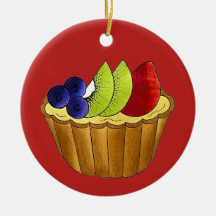 Ornamento De Cerâmica Tarte aux Fruta Fruta Tart Paery Comida