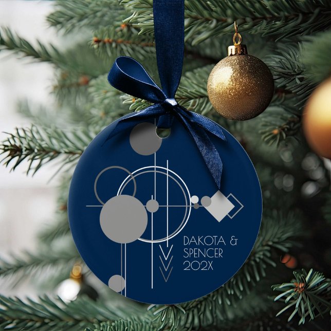 Ornamento De Cerâmica Tattoo Line Art | Marinho Boêmia, Cinza azul (Criador carregado)