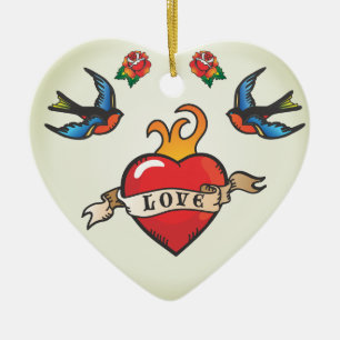 Ornamento De Cerâmica Tattoo Wedding Favors Ornament