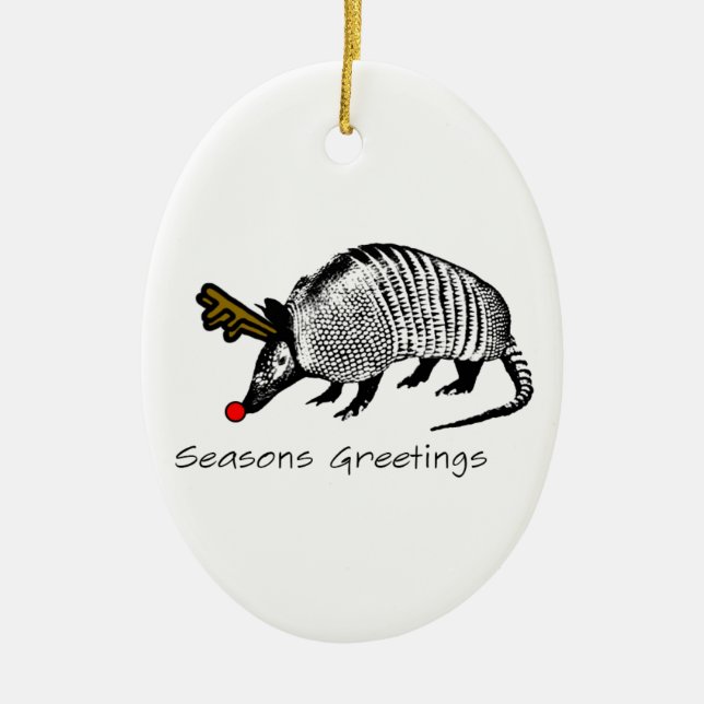 Ornamento De Cerâmica Tatu do Natal (Frente)