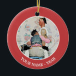 Ornamento De Cerâmica Tatuador<br><div class="desc">Artista: Norman Rockwell | nome das alterações tatuísticas no braço do marinheiro</div>
