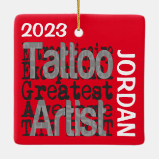 Ornamento De Cerâmica Tatuador Extraordinário PERSONALIZADO