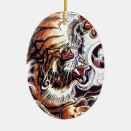 Ornamento De Cerâmica Tatuagem de Tigre Japonês