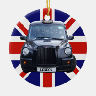 Ornamento De Cerâmica Táxi de táxi preto de Londres