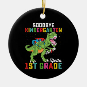 Ornamento De Cerâmica Tchau Jardim de Infância Olá 1ª Série Escola T Rex