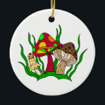 Ornamento De Cerâmica Te Amo Tão Muitíssimo | Mushroom Pun Christmas<br><div class="desc">Enfeites de natal de cogumelo para o seu micologista favorito. Te amo tanto ornamento personalizado.</div>