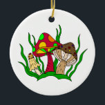 Ornamento De Cerâmica Te Amo Tão Muitíssimo | Mushroom Pun Christmas<br><div class="desc">Enfeites de natal de cogumelo para o seu micologista favorito. Te amo tanto ornamento personalizado.</div>