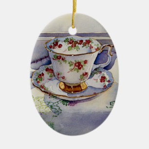 Ornamento De Cerâmica Teacup 1799 em Linen