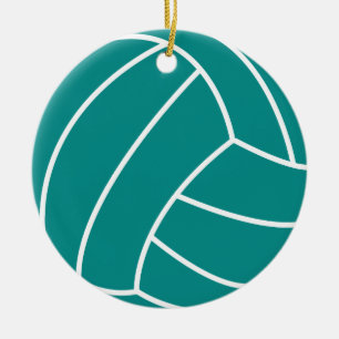 Ornamento De Cerâmica Teal Green Voleibol