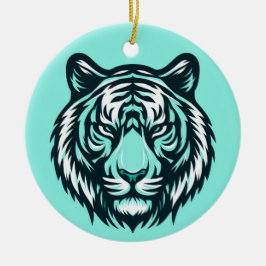 Ornamento De Cerâmica Teal Tiger