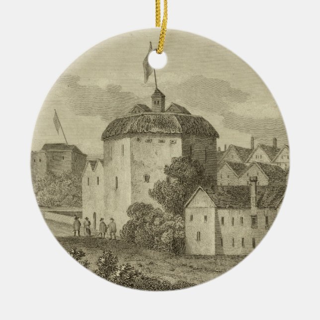 Ornamento De Cerâmica Teatro de The Globe no Bankside como apareceu i (Frente)