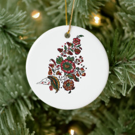 Ornamento De Cerâmica Tecido Vintage Indian Cotton Chintz