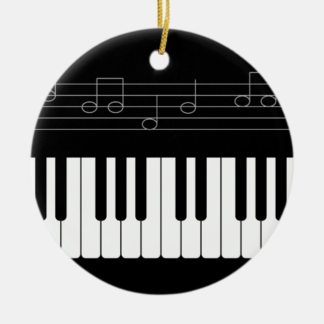 Ornamento De Cerâmica Teclado Piano (Frente)