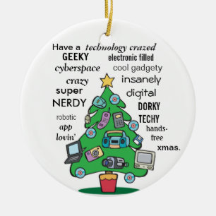 Ornamento De Cerâmica tecnologia engraçada natal geek digital