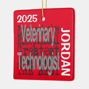 Ornamento De Cerâmica Tecnólogo Veterinário Extraordinário CUSTOM