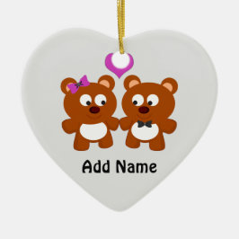 Ornamento De Cerâmica Teddy Bear Love