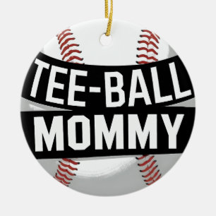 Ornamento De Cerâmica Tee Ball Mamãe Engraçada Teeball Mãe