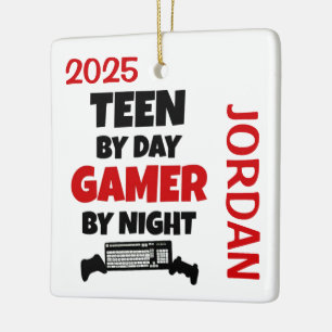 Ornamento De Cerâmica Teena ama Jogando Videos games