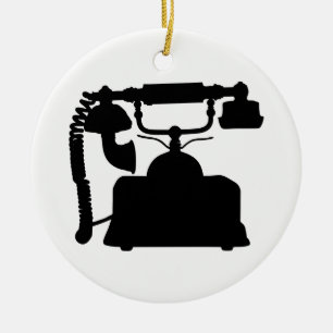 Ornamento De Cerâmica Telefone Silhouette