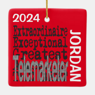 Ornamento De Cerâmica Telemarketer Extraordinaire CUSTOM
