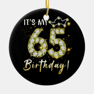 Ornamento De Cerâmica Tem 65 anos É meu aniversário, 65º aniversário Dia