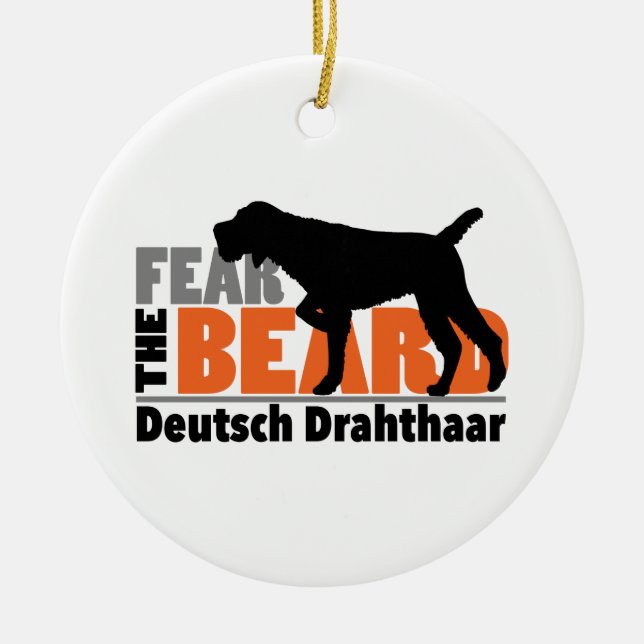 Ornamento De Cerâmica Tema a barba - Deutsch Drahthaar (Frente)