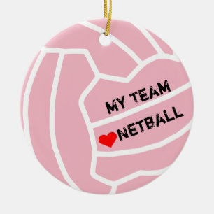 Ornamento De Cerâmica Tema personalizado da bola do Netball