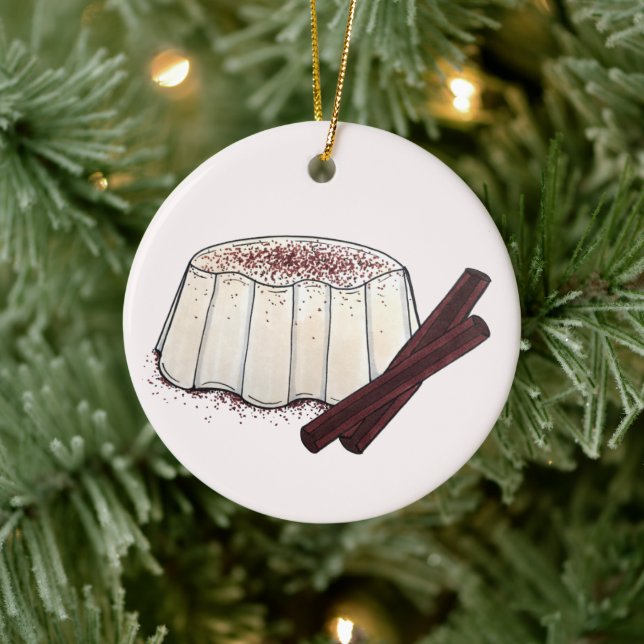 Ornamento De Cerâmica Tembleque Puerto Rican New Year Coconut Pudim (Árvore)