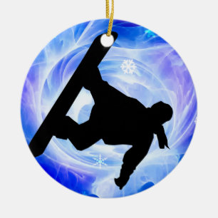 Ornamento De Cerâmica Tempestade de neve azul do redemoinho