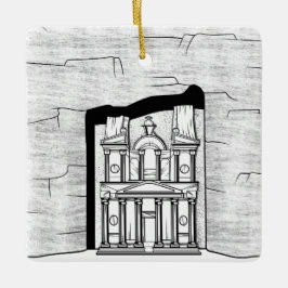 Ornamento De Cerâmica Templo de Petra El Khazneh