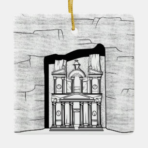 Ornamento De Cerâmica Templo de Petra El Khazneh