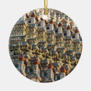Ornamento De Cerâmica Templo de Wat Arun em Bangkok, Tailândia