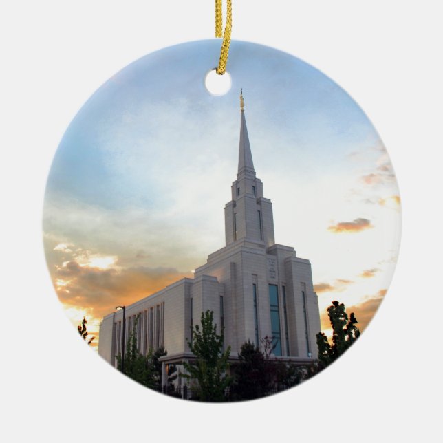 Ornamento De Cerâmica templo mórmon Oquirrh Mountain Utah LDS (Frente)