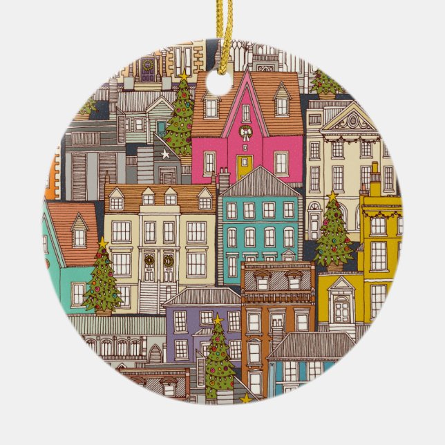 Ornamento De Cerâmica tempo de natal mult (Frente)